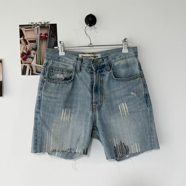 [28] 더오픈프로덕트 블루데미지 데님 반바지