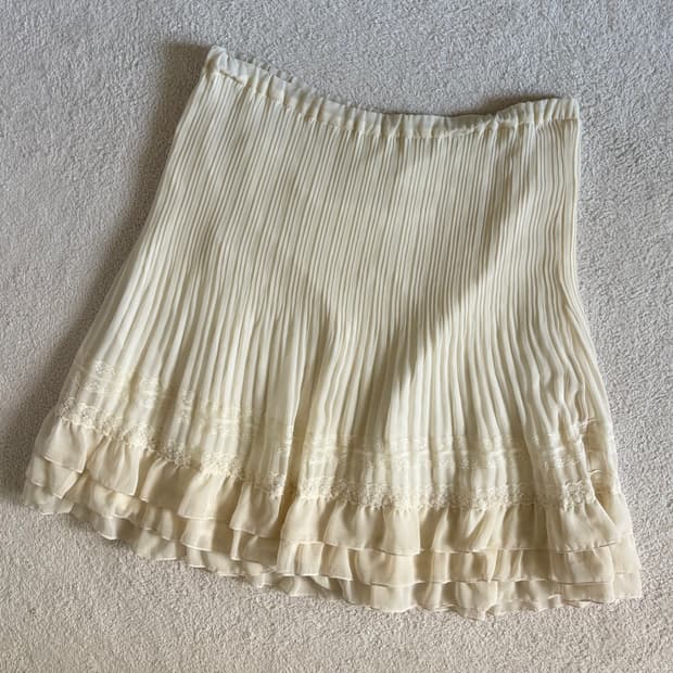 일본빈티지 GARCON DEUX 아이보리 프릴 레이스 스커트