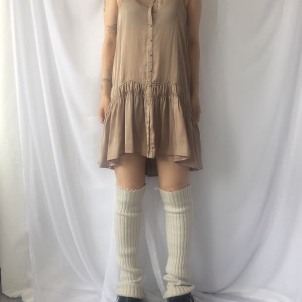 Shirring point sleeveless onepiece