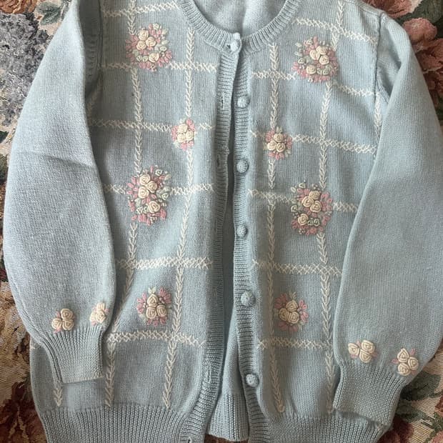 빈티지 소라 폼폼 가디건