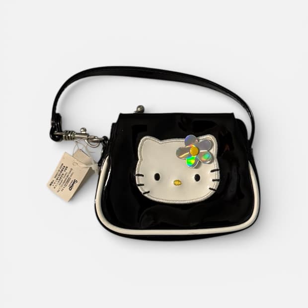 [극희귀/1998] 헬로키티 블랙 에나멜 미니백 (택 달린 새상품)