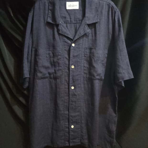 albam 알밤 네이비 반팔 셔츠