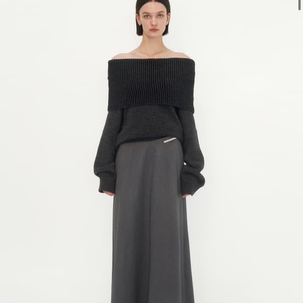 트리밍버드 오프숄더 니트