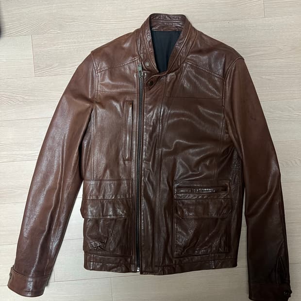 Lamb skin 가죽 자켓 브라운