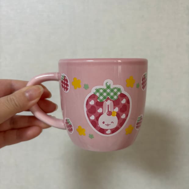 고전 빈티지 우사모모 토끼 도기컵