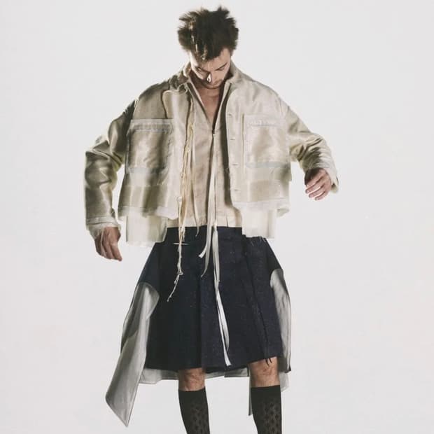 [S]미도리카와 22SS 컷오프 오간자 플라워 레이스 블루종