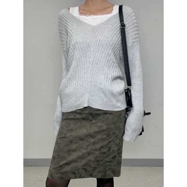 빈티지 그레이 니트 롱슬리브