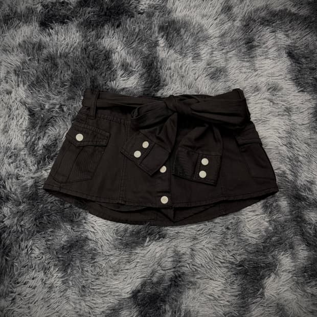 Cecil McBee 벨트 디테일 카고 숏 스커트 팬츠