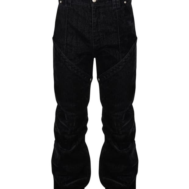 Lecyto Velvet Denim Pants [Black]