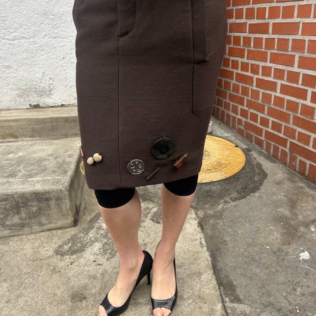 마르니 오브제 트리밍 미디 스커트