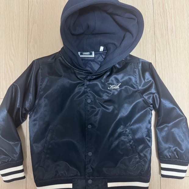Kith 키스 키즈 네이비 후드 바시티 자켓