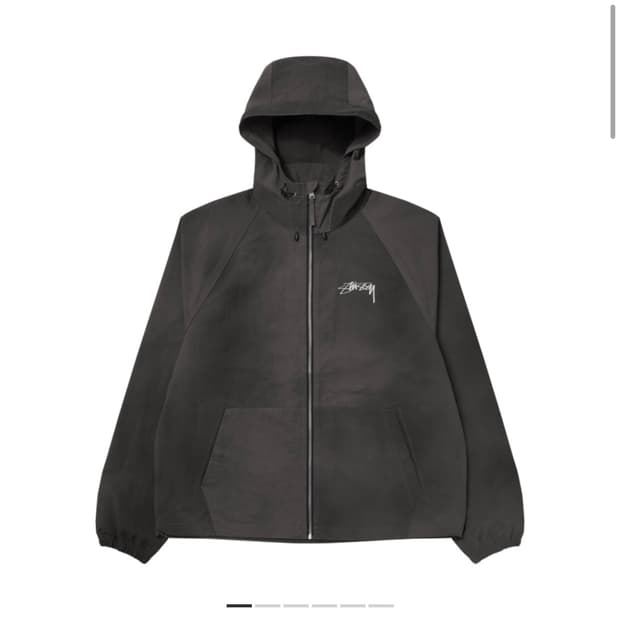 (L) 스투시 웨이브 다이 비치 쉘 자켓 블랙