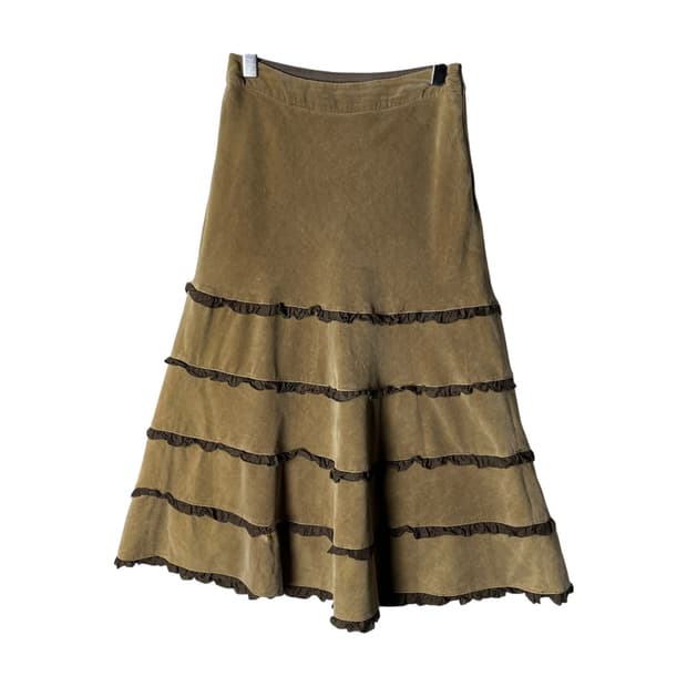 [LAURA ASHLEY] 로라애슐리 셔링라인 벨벳 롱스커트