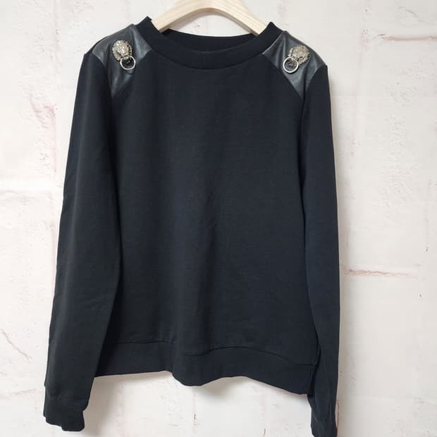 베르사체 블랙 맨투맨 티셔츠