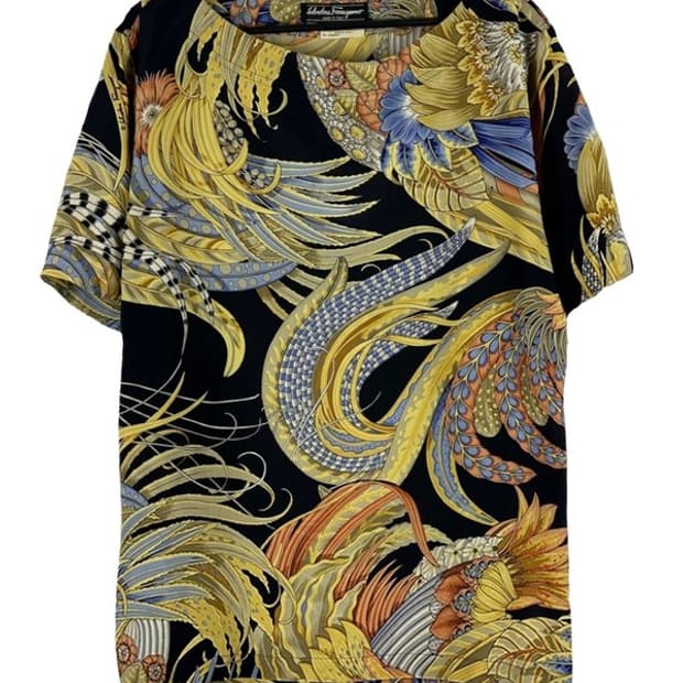 [S] FERRAGAMO 페라가모 실크100% 바로크패턴 블라우스