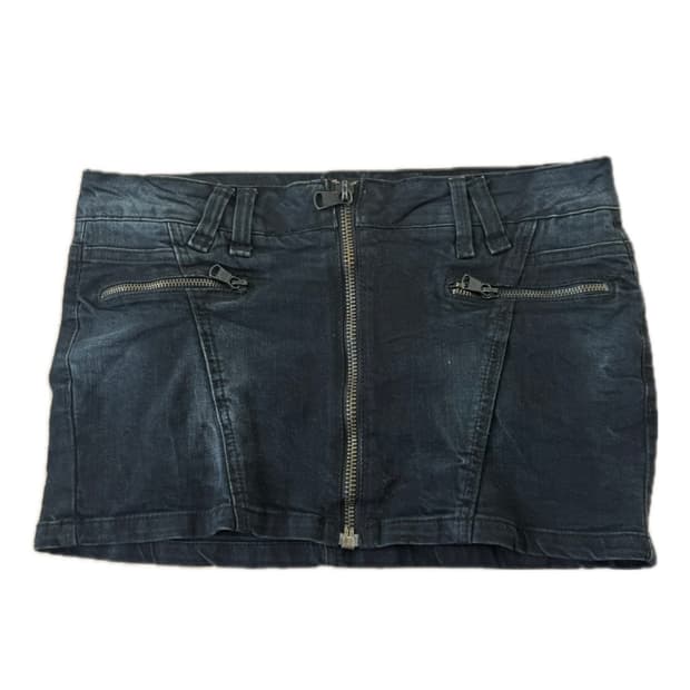 지퍼 디테일 청치마 