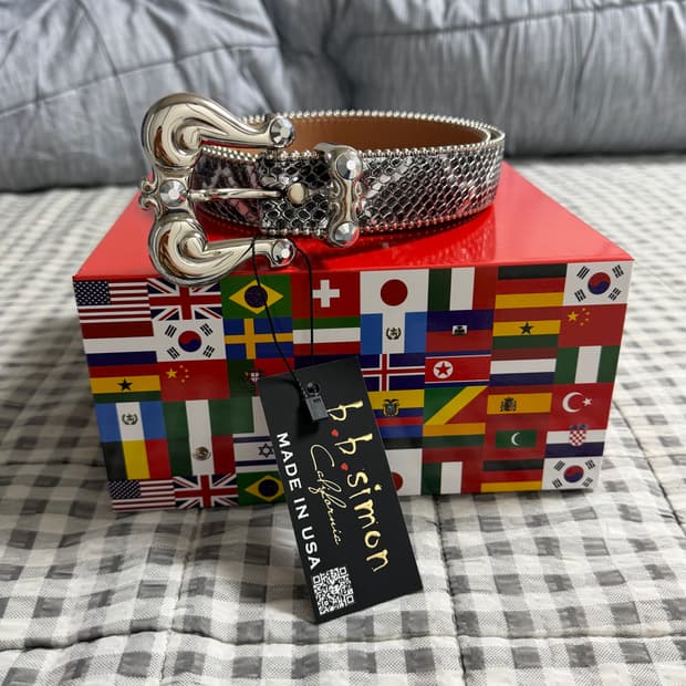 (32) b.b.simon 비비시몬 크롬 벨트 실버