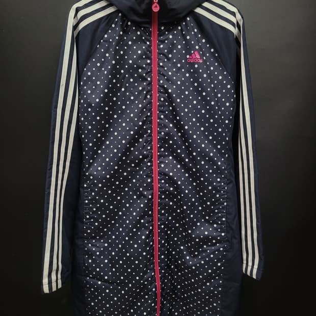 아디다스 도트 땡땡이 롱 패딩 자켓 벤치 코트