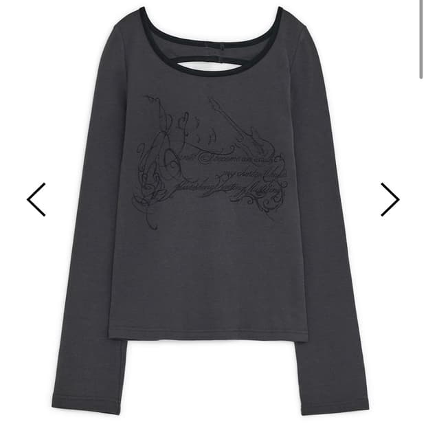 허그유어스킨 Slit button printed top Charcoal