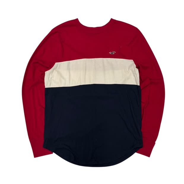 Hollister 홀리스터 컬러블록 긴팔 티셔츠 L