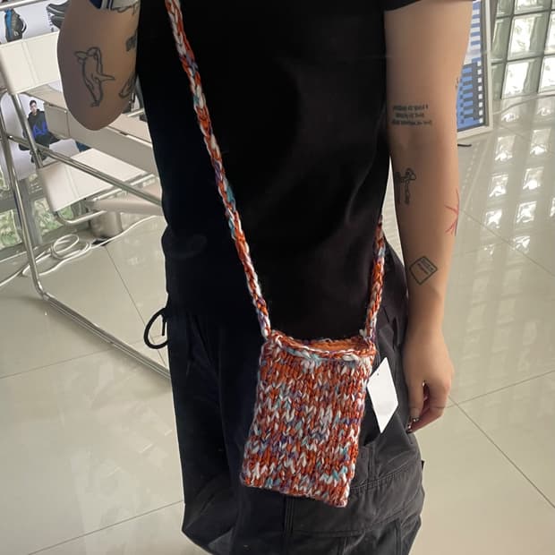 mixed knit mini shoulder bag 니트 미니 숄더백