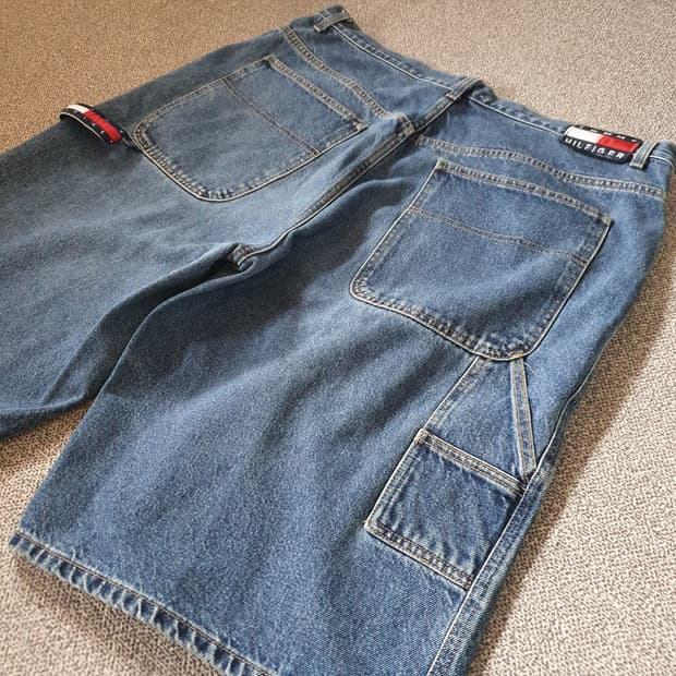 90s타미 힐피거 빈티지 카펜터 데님 숏팬츠