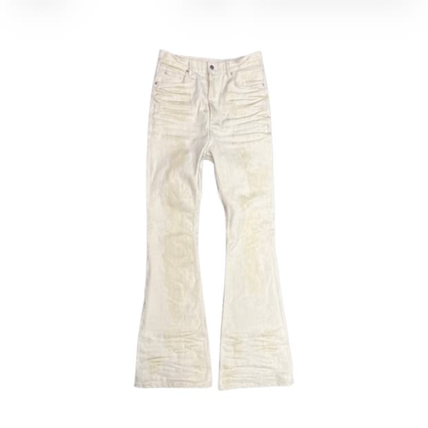 언더마이카 글레이셜 벨베틴 플레어드 진 아이보리 - 24FW