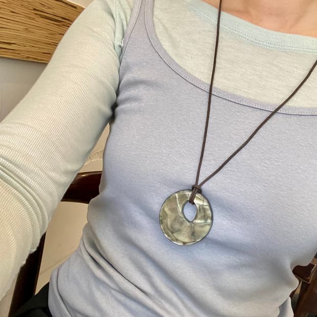 빈티지 원형 팬던트 목걸이