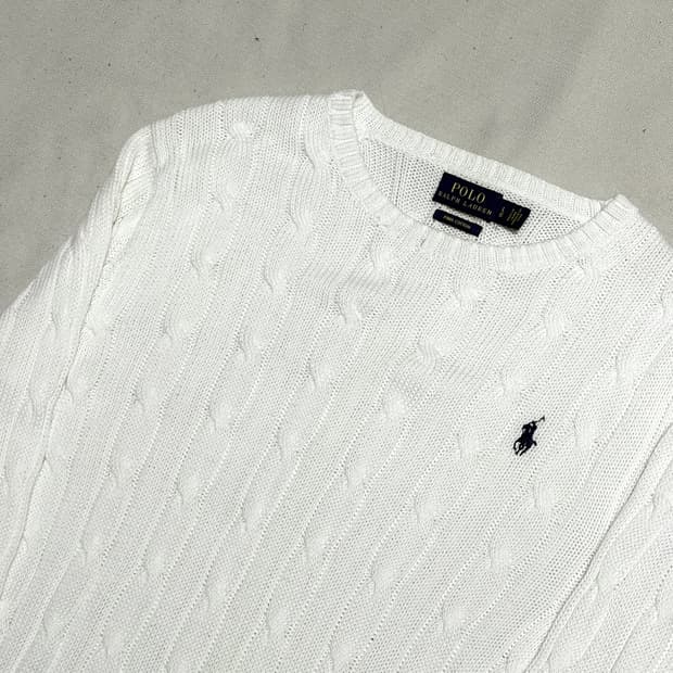 L 폴로랄프로렌 피마코튼 케이블 니트