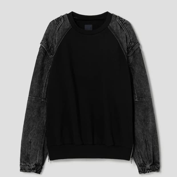 준지 데님 코튼 맨투맨