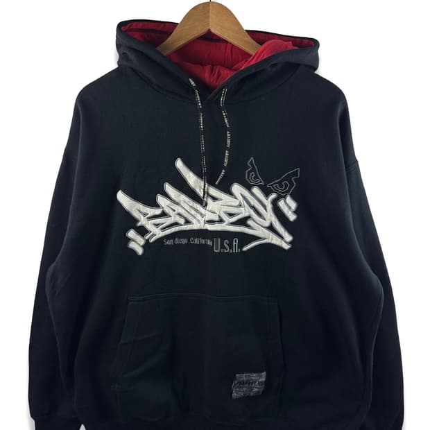 배드보이 프린팅 자수 블랙후디1966