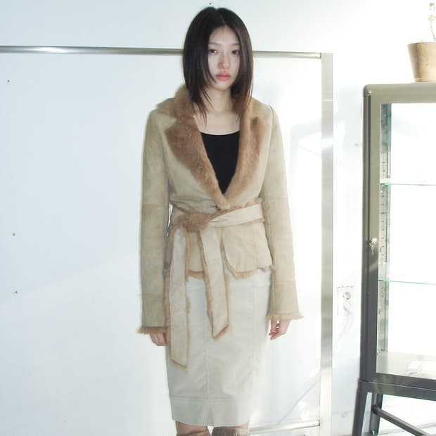 rabbit fur suede jacket