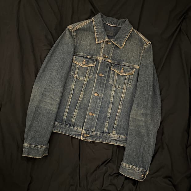 생로랑 16ss 퍼머넌트 녹워싱 데님자켓