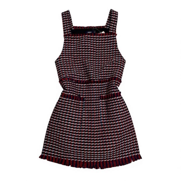 스파오 트위드 멜빵 원피스