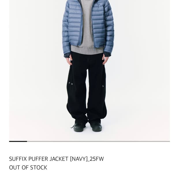 산산기어 경량패딩 0 사이즈 25FW 네이비