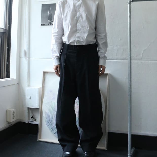 꼼데가르송 옴므 와이드 핀턱 트라우저 