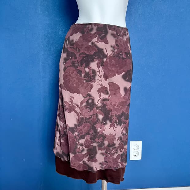 She is miae 장미 프린팅 스커트