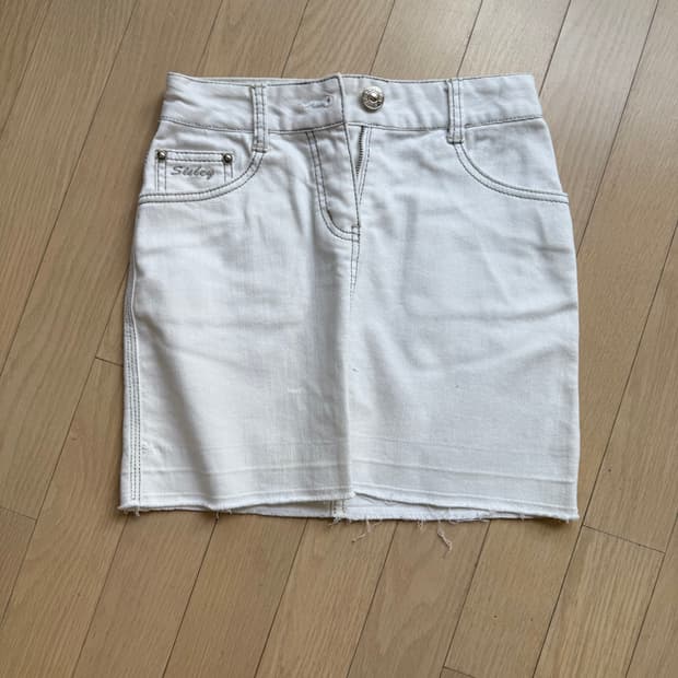 SISLEY 화이트 데님 미니스커트 청치마 숏츠 시슬리 하의