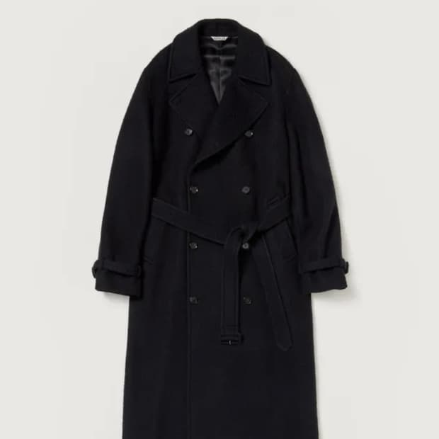 오라리 23FW 브러쉬드 알파카 울 멜튼 트렌치코트