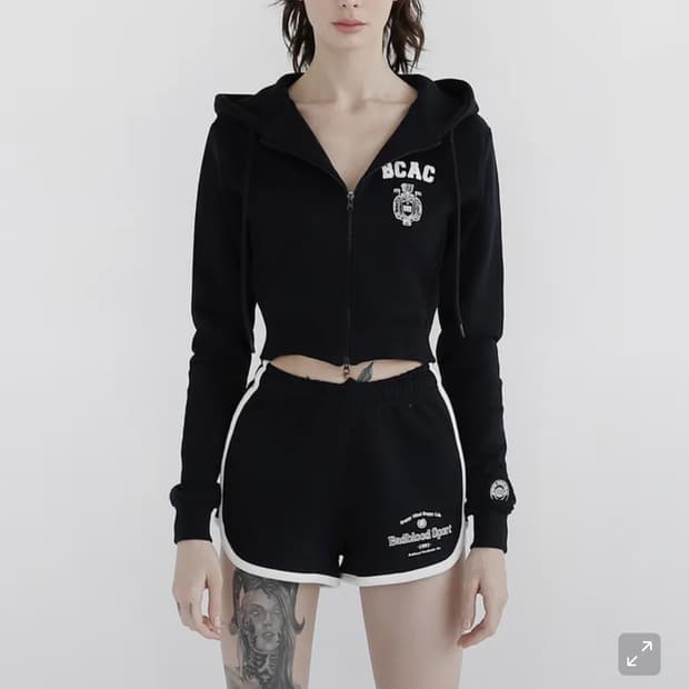 배드블러드 BCAC 엠블렘 슬림 후드 집업