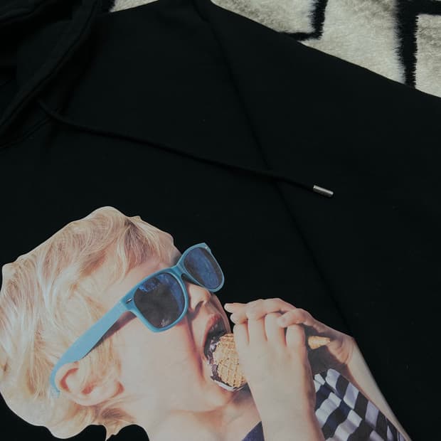 [1]아크메드라비 헤비코튼 프린팅 후드/블랙