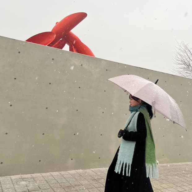 코스 모헤어 머플러(착샷)