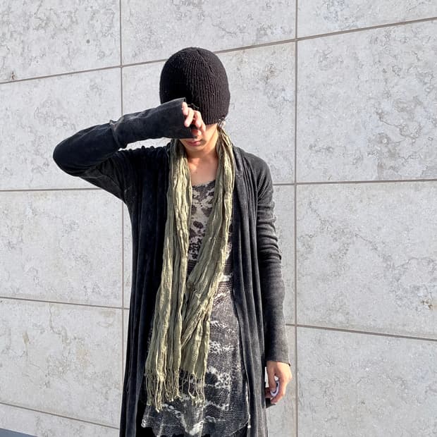 3. Khaki Grunge scarf 2.5