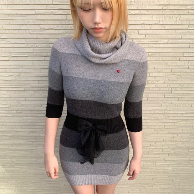 모스키노 리본 니트 원피스