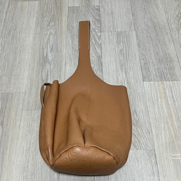 (OS) 천연가죽 100% 소가죽 공방 핸드메이드 카멜 클러치 토드백