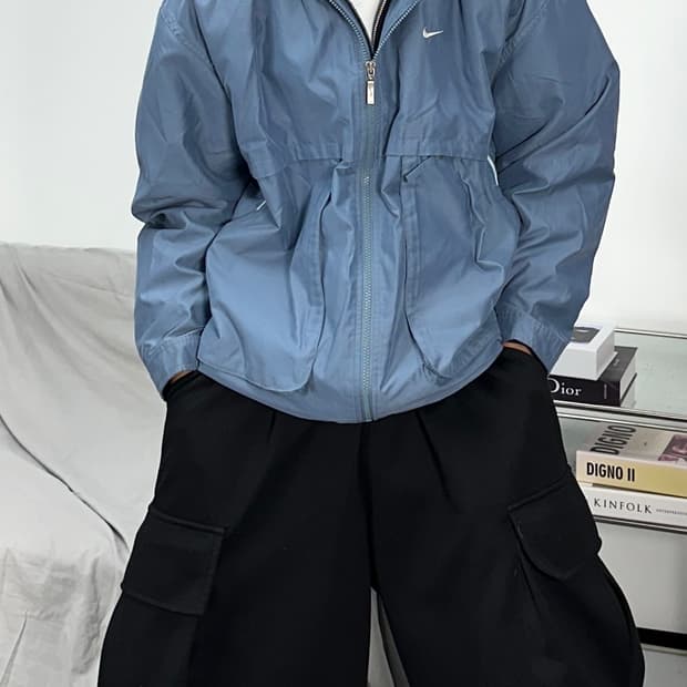나이키 90s 딥블루 바람막이 L