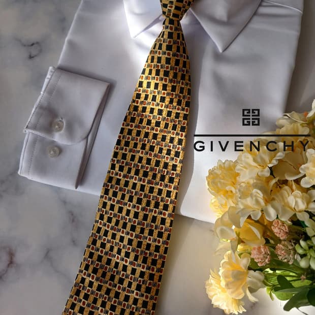 지방시 실크 브라운 패턴 넥타이 9.9cm A등급 A19272
