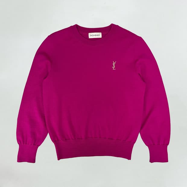 입생로랑 아카이브 비즈 로고 니트