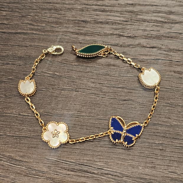 반클리프 스프링가든 나비+꽃 콤비팔찌 