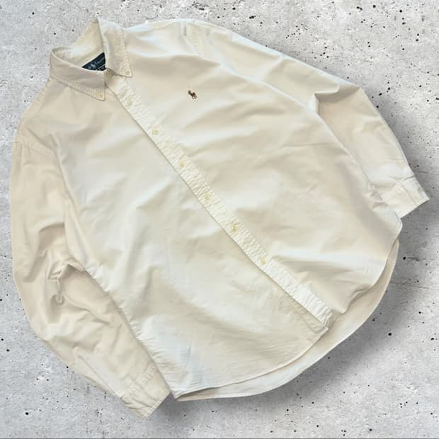 [L] 폴로 랄프로렌 커스텀핏 옥스포드 셔츠 화이트 D812